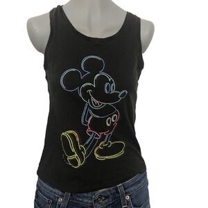 Disney Tank Top Mickey Neon Sign Kidcore Graphic xs 3 crop top